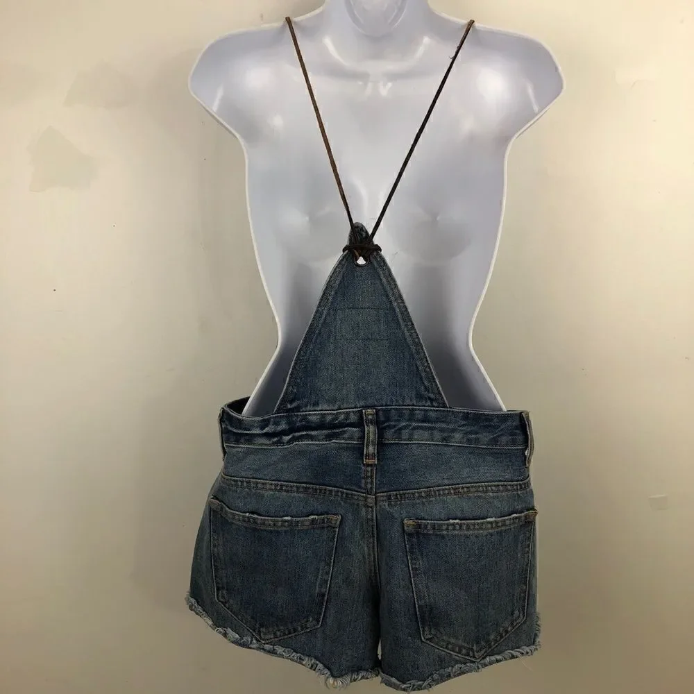 Forever 21 Distressed Size 24 Jean Short Bibs!
